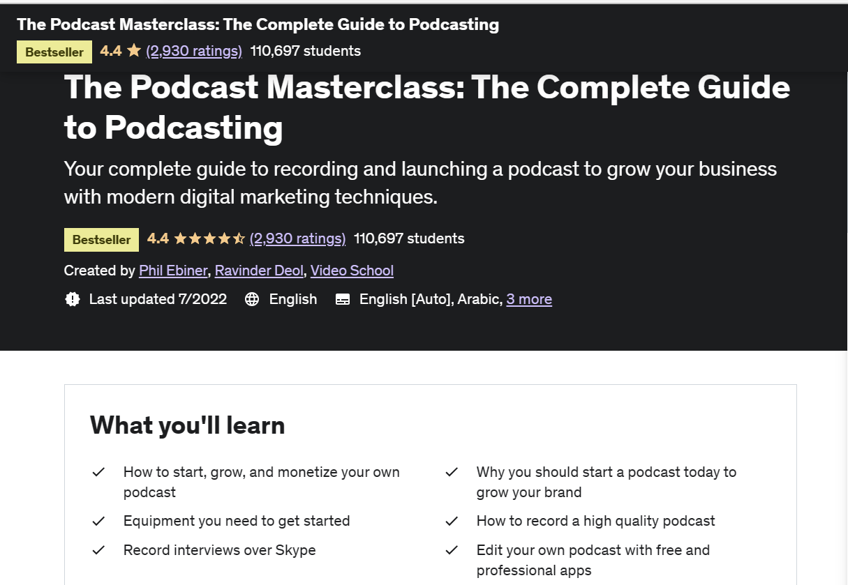 The Podcast Masterclass: The Complete Guide to Podcasting