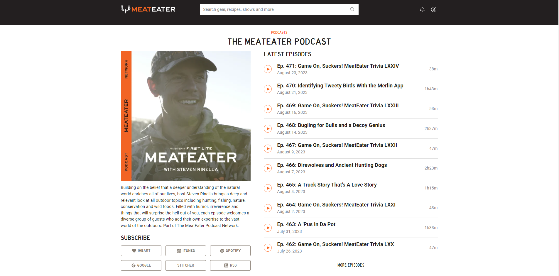 The MeatEater Podcast. Source: https://www.themeateater.com/