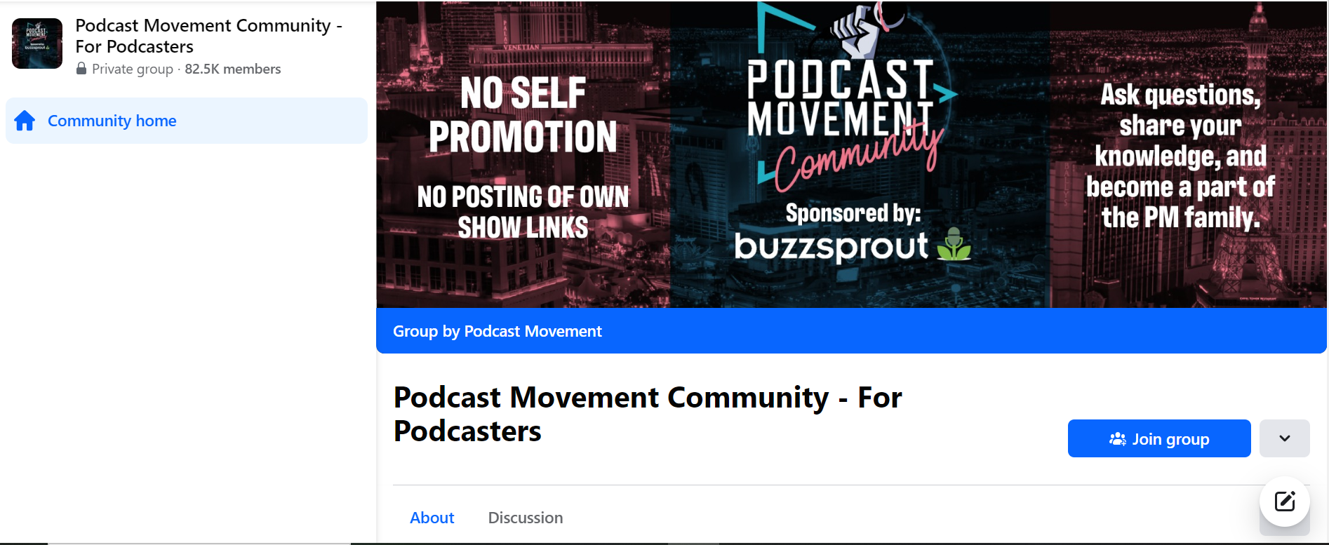 Facebook Group for Podcasters